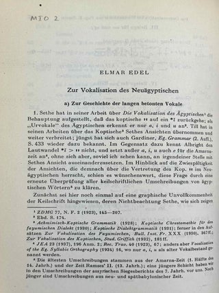 Mitteilungen des Instituts f&uuml;r Orientforschung, vol. 1 (1953) to 15 (1969). Set of 53 articles, which are all those related to EGYPT. Mostly in XEROX.