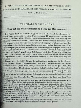 Mitteilungen des Instituts f&uuml;r Orientforschung, vol. 1 (1953) to 15 (1969). Set of 53 articles, which are all those related to EGYPT. Mostly in XEROX.