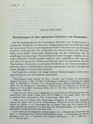 Mitteilungen des Instituts f&uuml;r Orientforschung, vol. 1 (1953) to 15 (1969). Set of 53 articles, which are all those related to EGYPT. Mostly in XEROX.
