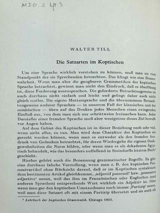 Mitteilungen des Instituts f&uuml;r Orientforschung, vol. 1 (1953) to 15 (1969). Set of 53 articles, which are all those related to EGYPT. Mostly in XEROX.
