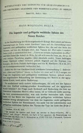 Mitteilungen des Instituts für Orientforschung, vol. 1 (1953) to 15 (1969). Set of 53 articles, which are all those related to EGYPT. Mostly in XEROX.
