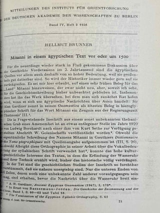 Mitteilungen des Instituts f&uuml;r Orientforschung, vol. 1 (1953) to 15 (1969). Set of 53 articles, which are all those related to EGYPT. Mostly in XEROX.