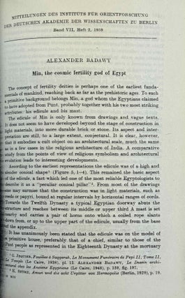 Mitteilungen des Instituts für Orientforschung, vol. 1 (1953) to 15 (1969). Set of 53 articles, which are all those related to EGYPT. Mostly in XEROX.