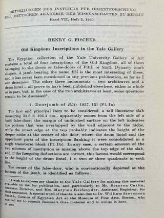 Mitteilungen des Instituts f&uuml;r Orientforschung, vol. 1 (1953) to 15 (1969). Set of 53 articles, which are all those related to EGYPT. Mostly in XEROX.