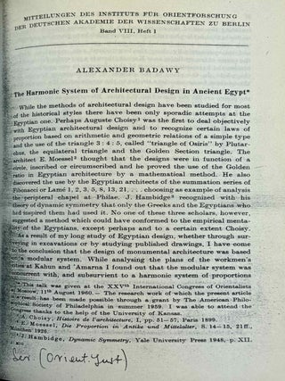 Mitteilungen des Instituts f&uuml;r Orientforschung, vol. 1 (1953) to 15 (1969). Set of 53 articles, which are all those related to EGYPT. Mostly in XEROX.