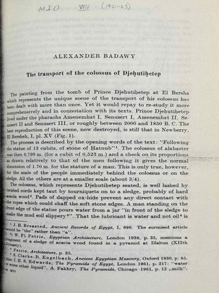Mitteilungen des Instituts f&uuml;r Orientforschung, vol. 1 (1953) to 15 (1969). Set of 53 articles, which are all those related to EGYPT. Mostly in XEROX.
