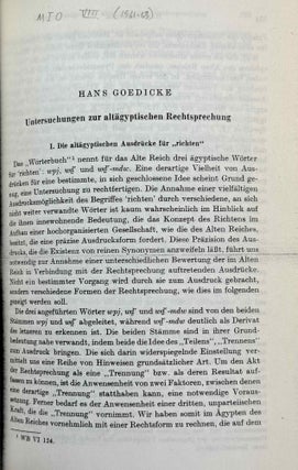 Mitteilungen des Instituts für Orientforschung, vol. 1 (1953) to 15 (1969). Set of 53 articles, which are all those related to EGYPT. Mostly in XEROX.