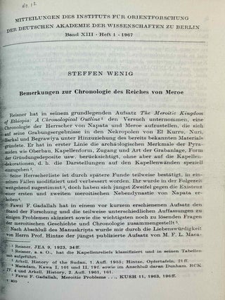 Mitteilungen des Instituts f&uuml;r Orientforschung, vol. 1 (1953) to 15 (1969). Set of 53 articles, which are all those related to EGYPT. Mostly in XEROX.