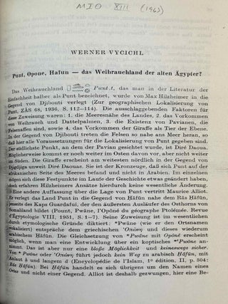 Mitteilungen des Instituts f&uuml;r Orientforschung, vol. 1 (1953) to 15 (1969). Set of 53 articles, which are all those related to EGYPT. Mostly in XEROX.