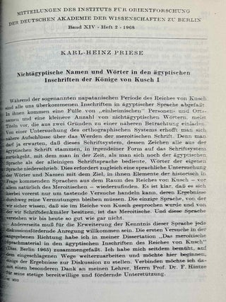 Mitteilungen des Instituts für Orientforschung, vol. 1 (1953) to 15 (1969). Set of 53 articles, which are all those related to EGYPT. Mostly in XEROX.