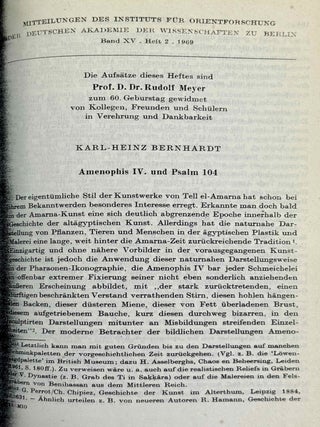 Mitteilungen des Instituts f&uuml;r Orientforschung, vol. 1 (1953) to 15 (1969). Set of 53 articles, which are all those related to EGYPT. Mostly in XEROX.