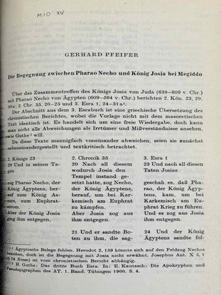 Mitteilungen des Instituts f&uuml;r Orientforschung, vol. 1 (1953) to 15 (1969). Set of 53 articles, which are all those related to EGYPT. Mostly in XEROX.