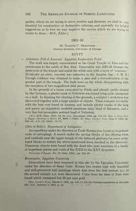 The Oriental Institute Archaeological Report on the near East (1934-1941)