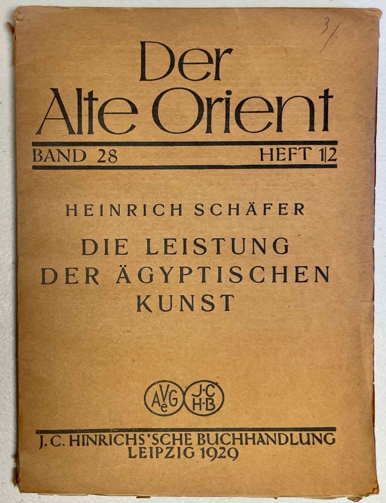 Item #M1505a Die Leistung der &auml;gyptischen Kunst. SCH&Auml;FER Heinrich.[newline]M1505a-00.jpeg