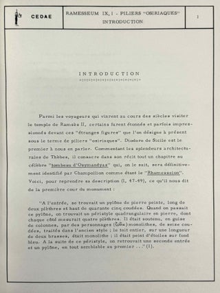 Le Ramesseum. Les piliers "Osiriaques". Tomes IX-1 & IX-2 (complete set)