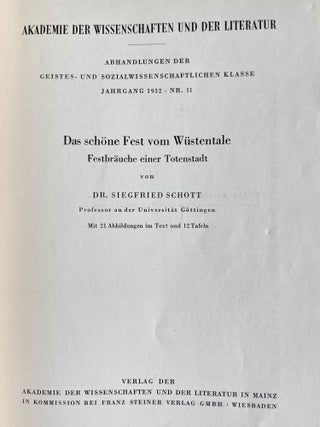 Das schöne Fest vom Wüstentale. Festbräuche einer Totenstadt.
