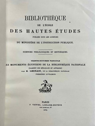 Les monuments &eacute;gyptiens de la biblioth&egrave;que nationale, cabinet des m&eacute;dailles et antiques[newline]M1536-01.jpeg