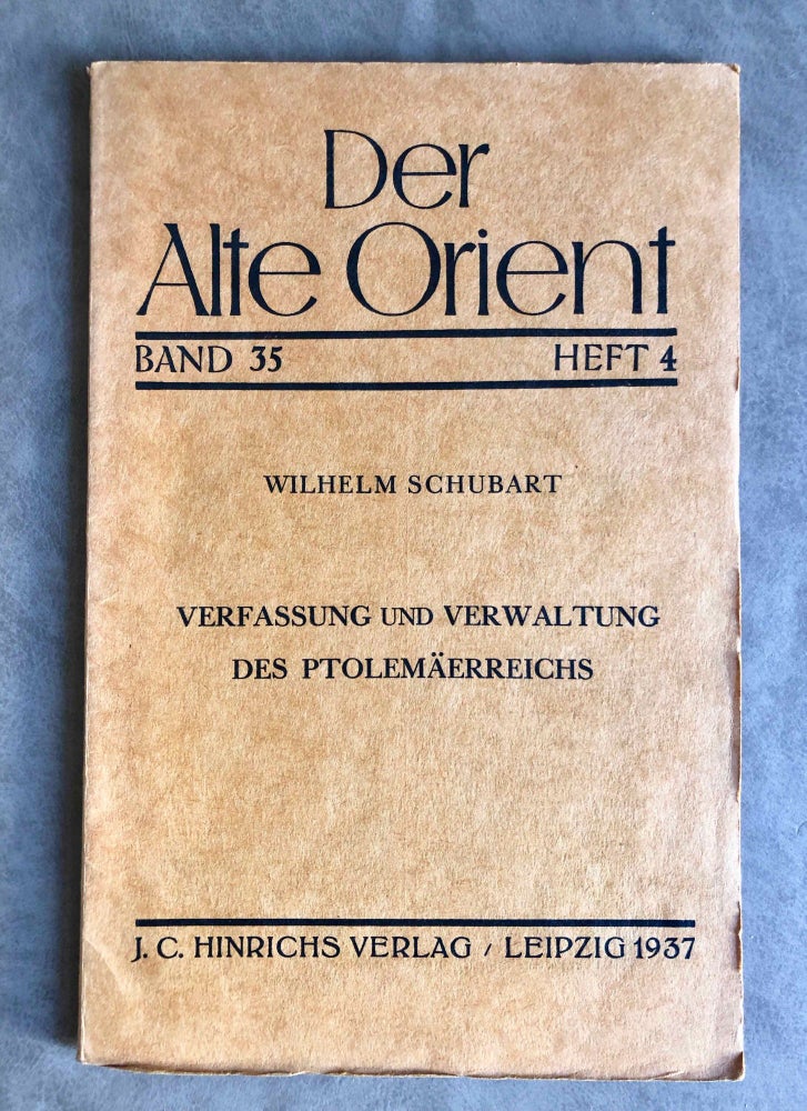 Item #M1539 Verfassung und Verwaltung des Ptolemäerreichs. SCHUBART Wilhelm.[newline]M1539.jpg