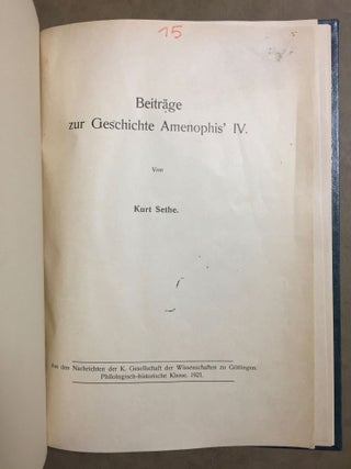 Beiträge zur Geschichte Amenophis' IV.[newline]M1547a-01.jpg