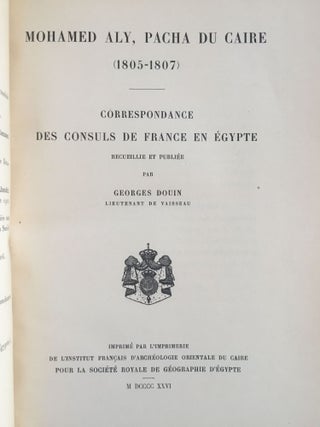 Mohamed Aly, Pacha du Caire (1805-1807). Correspondance des consuls de France en Egypte.[newline]M1561a-03.jpg