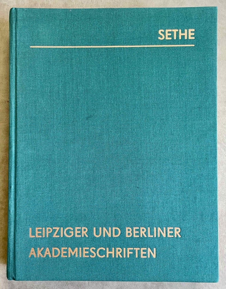 Item #M1566 Leipziger und Berliner Akademieschriften (1902-1934). SETHE Kurt.[newline]M1566-00.jpeg