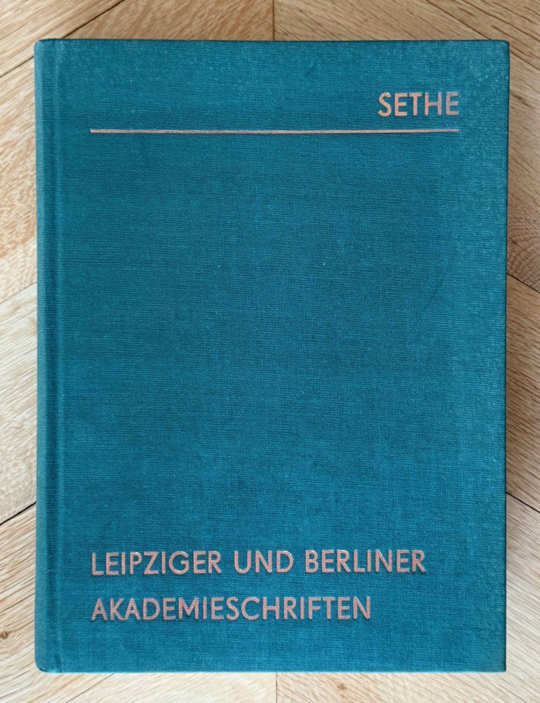 Item #M1566b Leipziger und Berliner Akademieschriften (1902-1934). SETHE Kurt.[newline]M1566b-00.jpeg