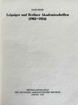 Leipziger und Berliner Akademieschriften (1902-1934)[newline]M1566b-01.jpeg