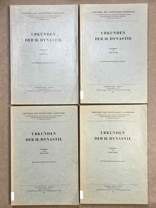 Item #M1574h Urkunden (IV) der 18. Dynastie. Historisch-biographische Urkunden. Band I. Fasc....