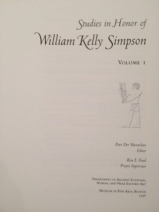 Festschrift William Kelly Simpson - Studies in honor of W.K. Simpson. Vol. I & II (complete set)