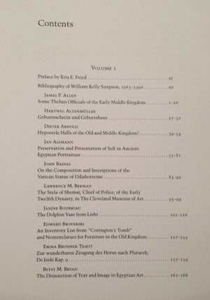 Festschrift William Kelly Simpson - Studies in honor of W.K. Simpson. Vol. I & II (complete set)
