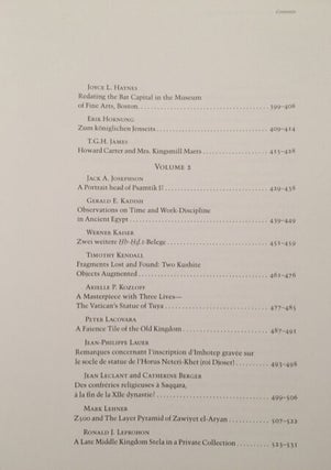 Festschrift William Kelly Simpson - Studies in honor of W.K. Simpson. Vol. I & II (complete set)