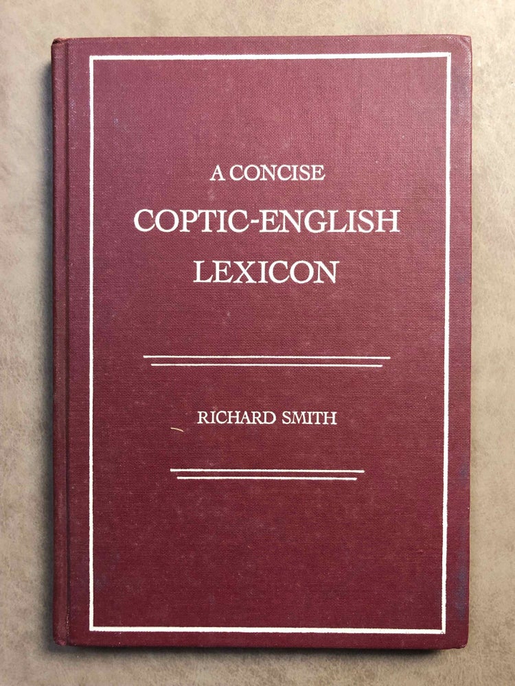 Item #M1603a A concise Coptic-English lexicon. SMITH Richard H.[newline]M1603a.jpg