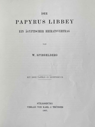Der Papyrus Libbey. Ein Ägyptischer Heiratsvertrag.[newline]M1614-02.jpeg