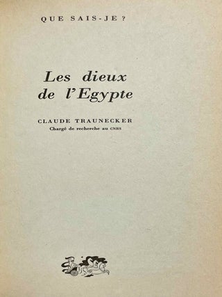 Les dieux de l'Egypte