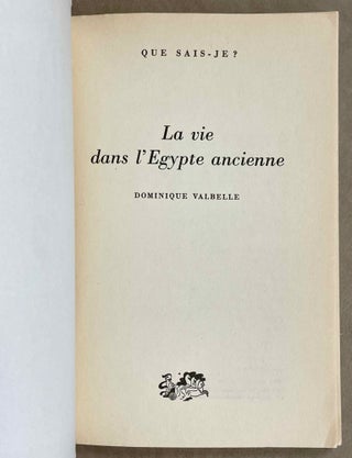 La vie dans l'Egypte ancienne