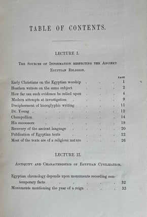 The Hibbert lectures 1879. Lectures on the origin and growth of religion as illustrated by the religion of Ancient Egypt. Delivered in May and June 1879.[newline]M1662-03.jpeg