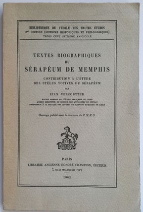 Item #M1682b Textes biographiques du serapeum de Memphis. VERCOUTTER Jean[newline]M1682b.jpg