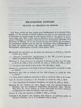 Textes biographiques du serapeum de Memphis