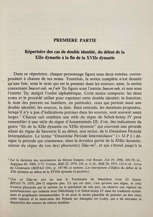 Le surnom au Moyen Empire. Répertoire, procédés d'expression et structures de la double identité du début de la XIIe dynastie à la fin de la XVIIe dynastie.