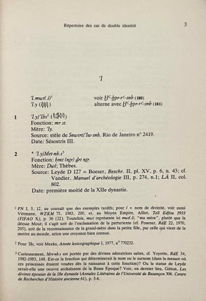 Le surnom au Moyen Empire. Répertoire, procédés d'expression et structures de la double identité du début de la XIIe dynastie à la fin de la XVIIe dynastie.