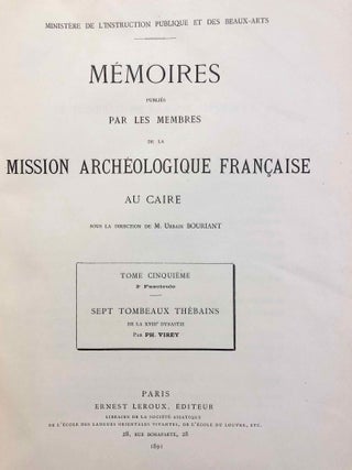 Sept tombeaux thébains de la XVIIIe et de la XIXe dynastie