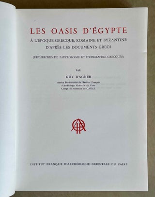 Les oasis d'Egypte à l'époque grecque romaine et byzantine d'après les documents grecs[newline]M1701g-01.jpeg