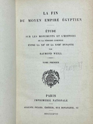 La fin du Moyen Empire égyptien. Tome I & II ((complete set)[newline]M1717b-03.jpeg