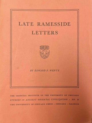 Item #M1726h Late ramesside letters. WENTE Edward Frank[newline]M1726h-00.jpeg