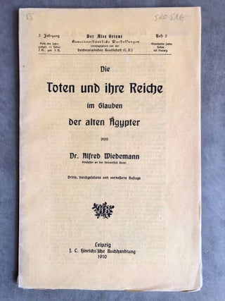 Item #M1733 Die Toten und ihre Reiche im Glauben der alten Ägypter. WIEDEMANN Alfred