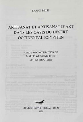 Artisanat et artisanat d'art dans les oasis du désert occidental égyptien