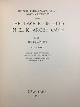 The temple of Hibis in el-Khargeh oasis. Vol. I: The excavations. Vol. II: Greek inscriptions.[newline]M1751d-03.jpg