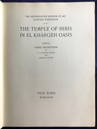 The temple of Hibis in el-Khargeh oasis. Vol. I: The excavations. Vol. II: Greek inscriptions. Vol. III: The decoration (complete set)[newline]M1751f-13.jpg