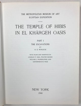 The temple of Hibis in el-Khargeh oasis. Vol. I: The excavations. Vol. II: Greek inscriptions.[newline]M1751g-02.jpg