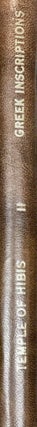 Item #M1751k The temple of Hibis in el-Khargeh oasis. Vol. II: Greek inscriptions. WINLOCK...